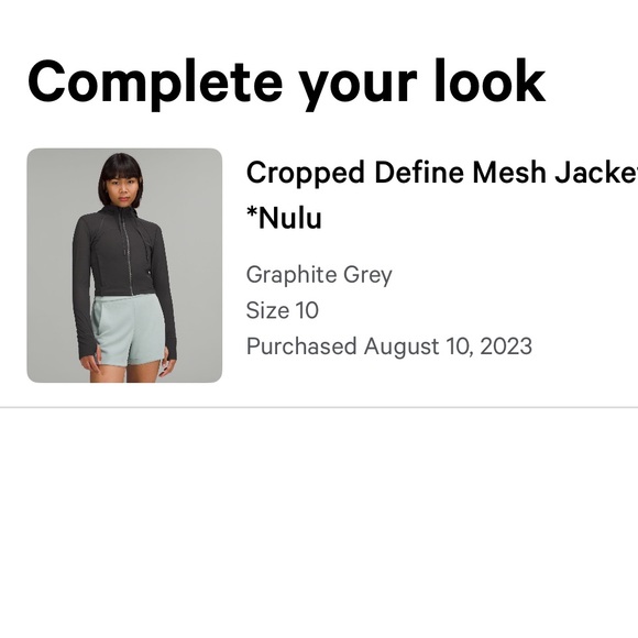 Lululemon cropped define mesh jacket size 10 - Picture 2 of 5